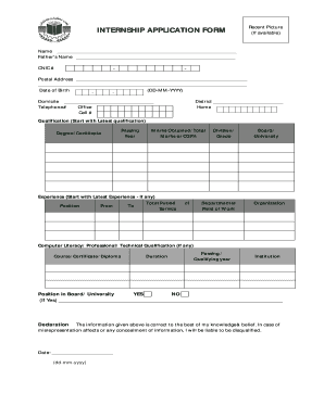 Internship Application Form