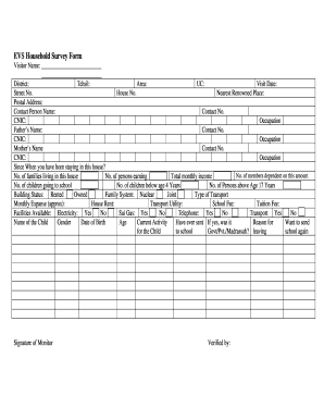 EVS Household Survey Form