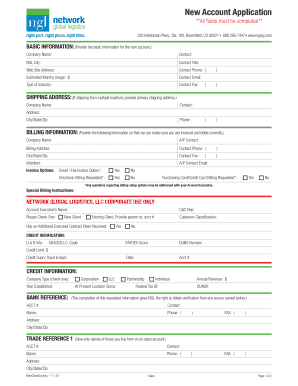 New Account Application