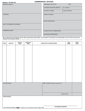 Commercial Invoice Form