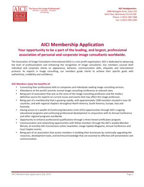 AICI Membership Application Form