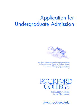 Rockford College Undergraduate Admission Application