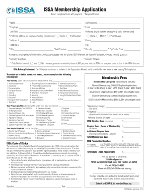 ISSA Membership Application Form
