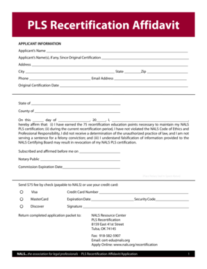 PLS Recertification Affidavit
