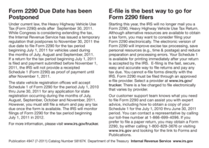 Form 2290 Heavy Highway Vehicle Use Tax Return