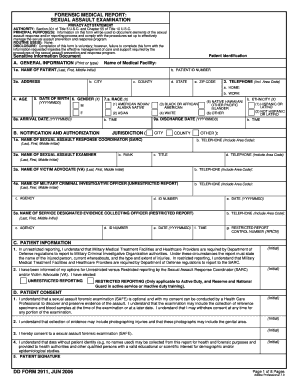 Sexual Assault Examination Form