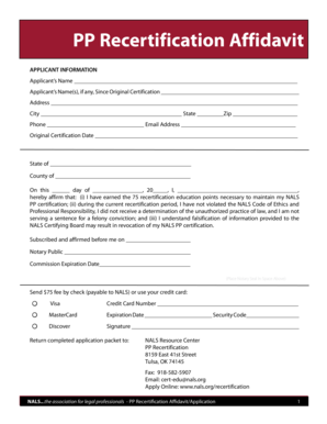 PP Recertification Affidavit