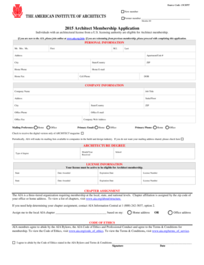 2015 Architect Membership Application
