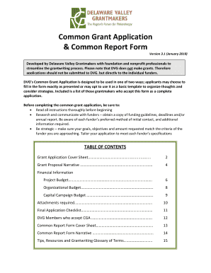 Common Grant Application Form