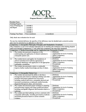 Program Director’s Annual Evaluation Form