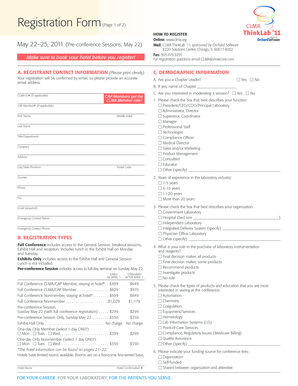 CLMA ThinkLab Registration Form