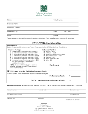 CVMA Membership Renewal Form