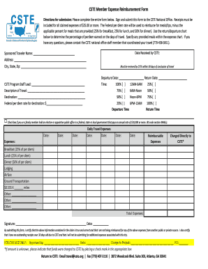 cste expense reimbursement form