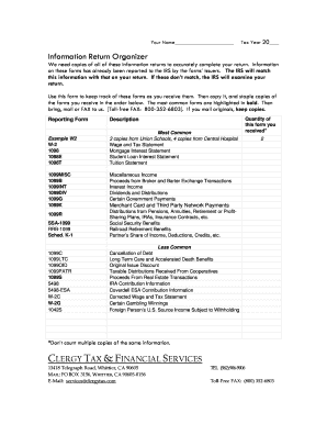 Tax Information Return Organizer