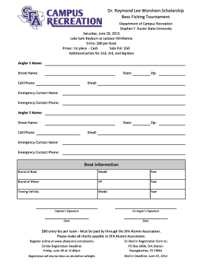 Format of invitation - Dr. Raymond Lee Worsham Scholarship Bass Fishing Tournament