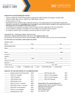 Hotel Reservation Request Form