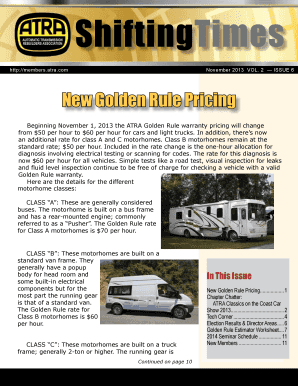 ATRA Golden Rule Warranty Estimator Worksheet