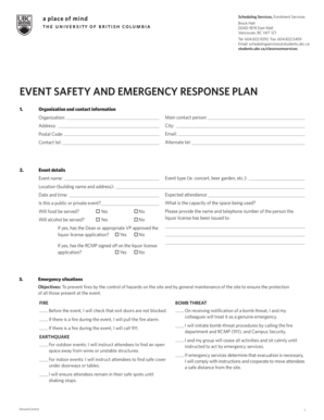 Event Safety and Emergency Response Plan