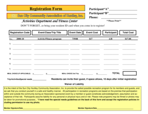Activity Registration Form