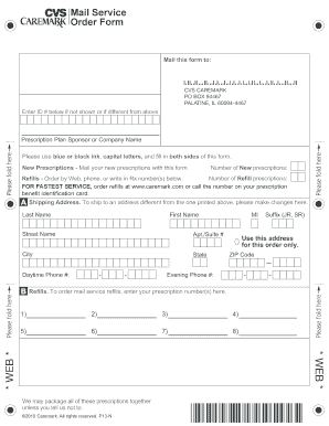 CVS Caremark Mail Service Order Form