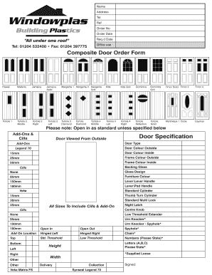 Composite Door Order Form