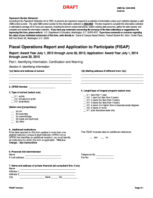 Fiscal Operations Report and Application to Participate (FISAP)