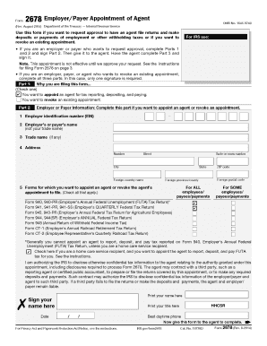 IRS Form 2678 Employer Payer Appointment of Agent