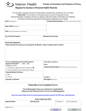 Freedom of Information Health Records Request