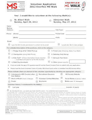 Volunteer Application Form