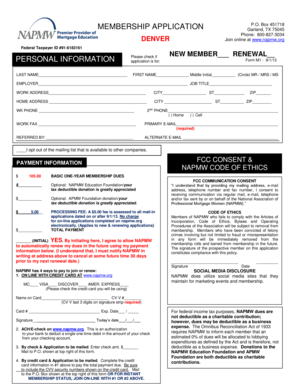 NAPMW Membership Application Form