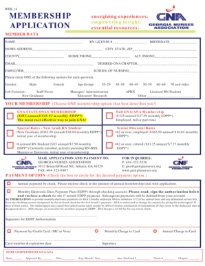 Georgia Nurses Association Membership Application
