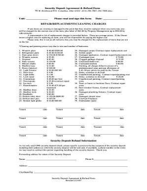 Security Deposit Agreement & Refund Form - OSU Property ...