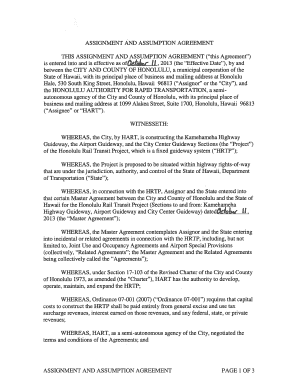 TIllS ASSIGNMENT AND ASSUMPTION AGREEMENT ("this Agreement")