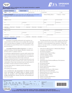 CFA Institute Membership Application Form