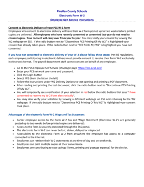 Consent to Electronic Delivery of W-2 Form