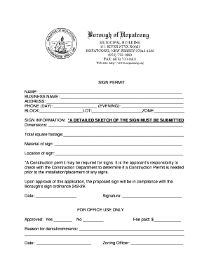 Sign Permit Application