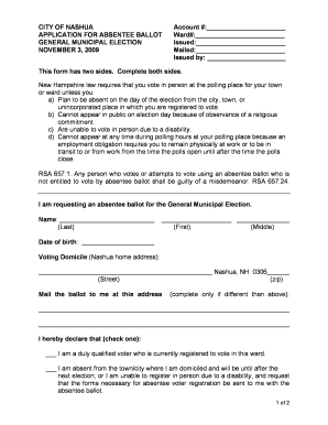 New Hampshire Absentee Ballot Application
