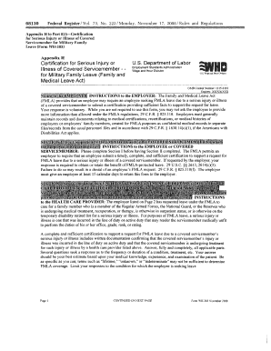 Certification for Serious Injury or Illness of Covered Servicemember