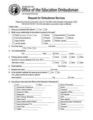 Request for Ombudsman Services