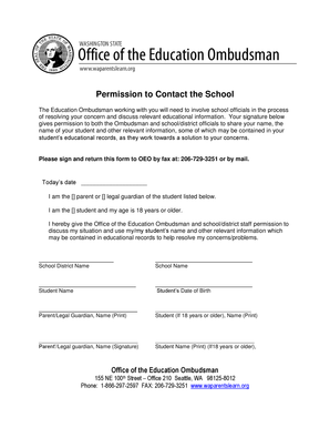 Permission to Contact the School