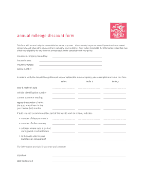 Annual Mileage Discount Form