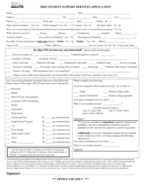 TRIO Student Support Services Application