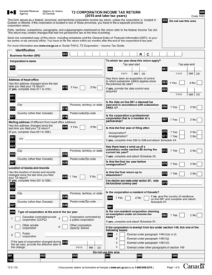 T2 Corporation Income Tax Return