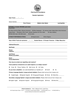 Resident Application Form