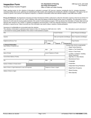 HUD-52580-A Inspection Form