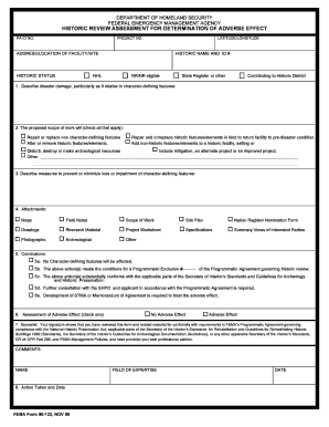 Historic Review Assessment Form