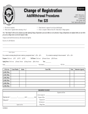 Change of Registration Form