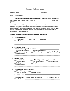 Negotiated Service Agreement