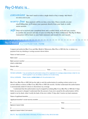 Pay-O-Matic Authorization Form