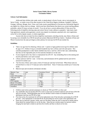 Sevier County Public Library Card Registration
